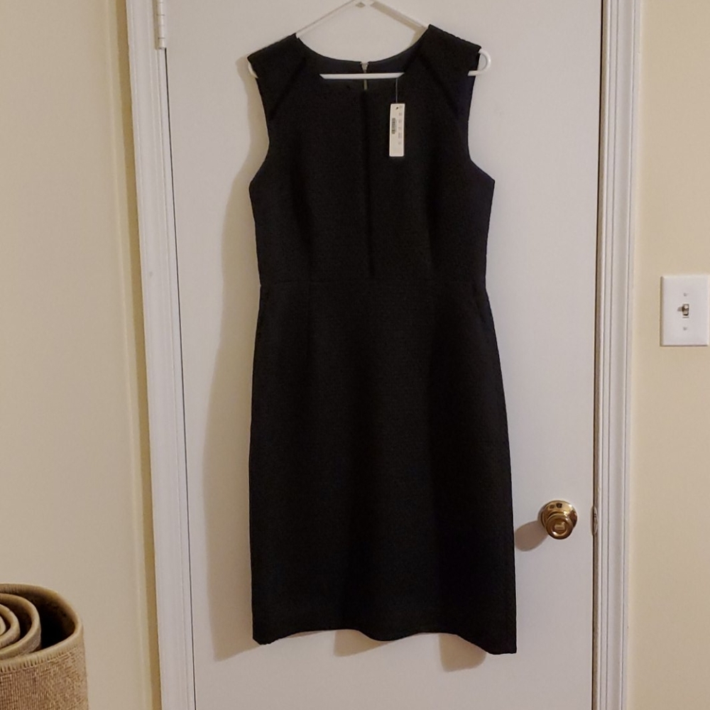 J Crew 12 tall sleeveless black dress pockets NWT